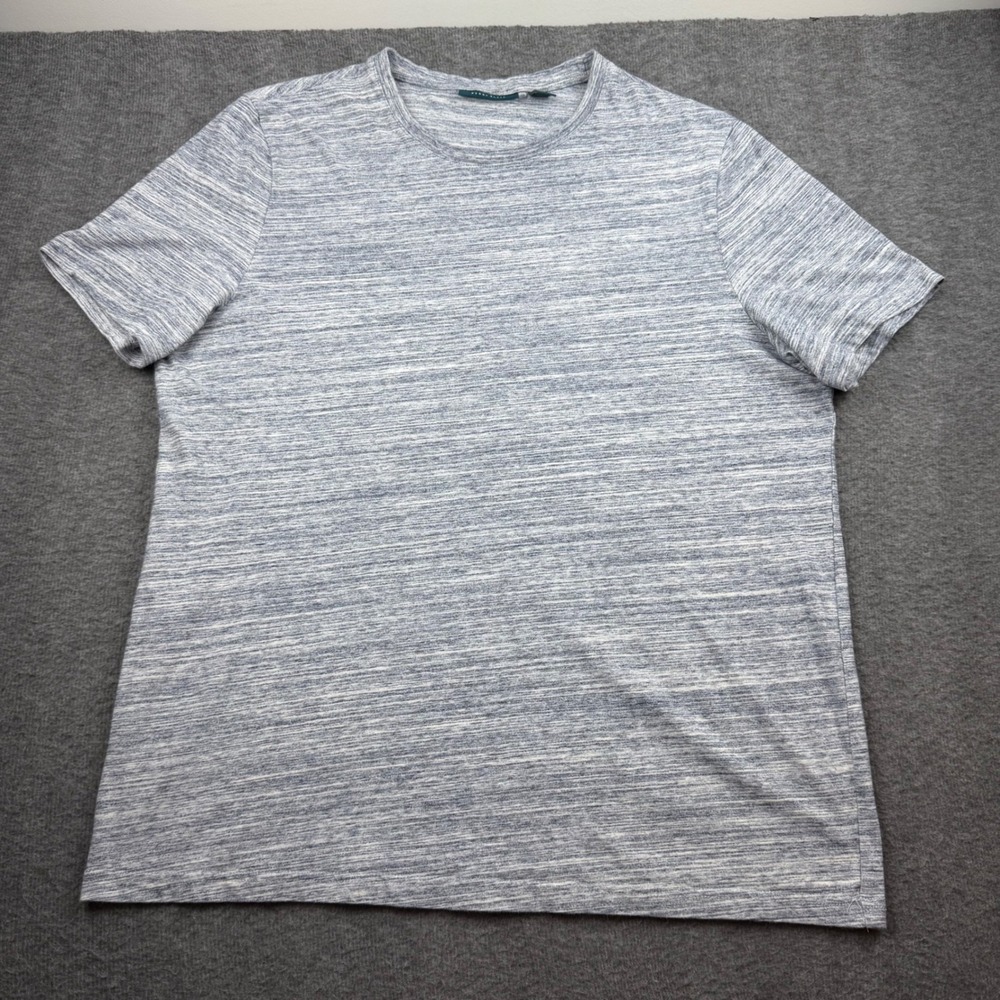 Perry Ellis T-Shirt Mens XL Blue Space Dye Short Sleeve 100% Cotton Crew Neck